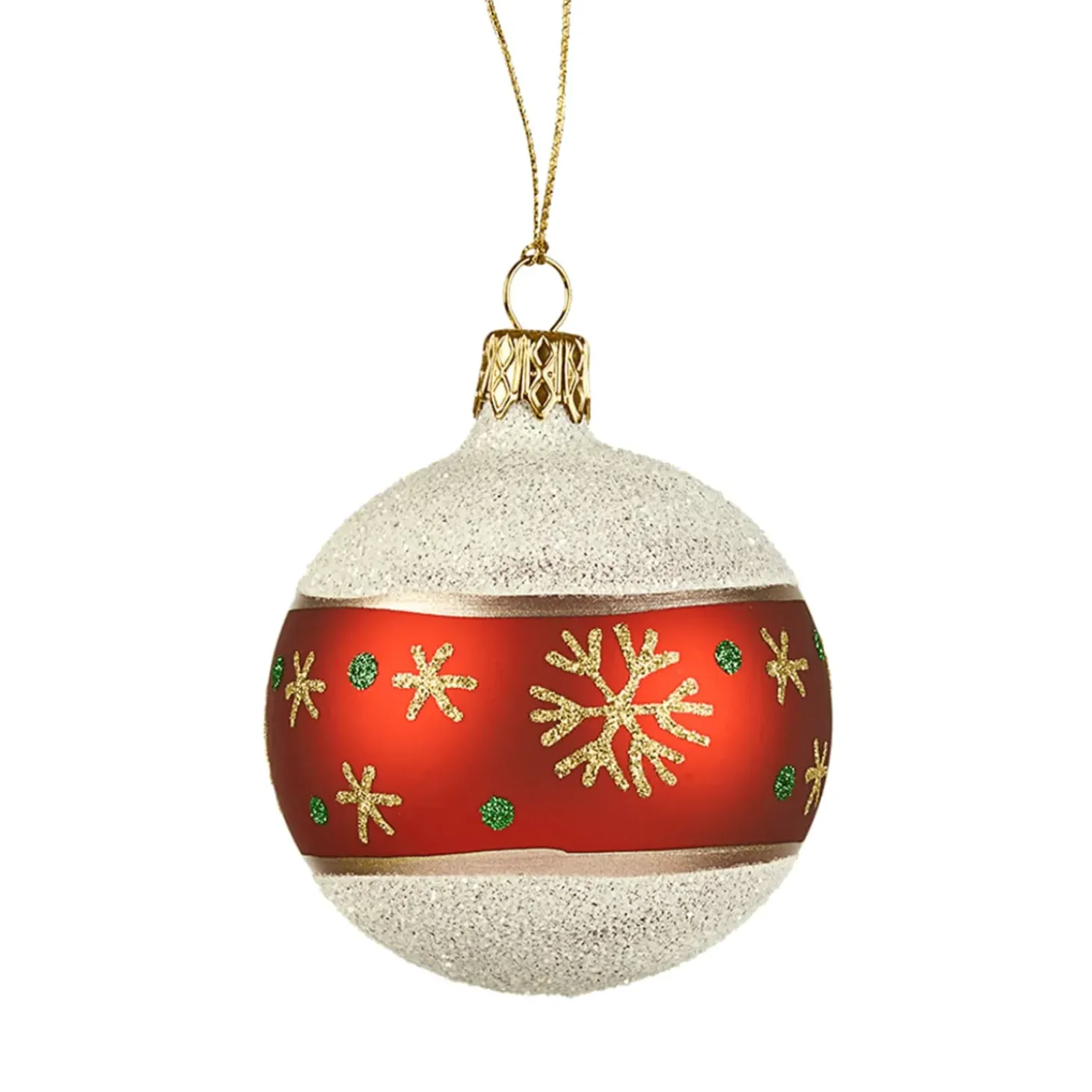 Glaskugel Frosty Mit Schneeflocken, 6Cm