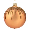 Glaskugel Kupfer Mit Glitterdach, 8 Cm