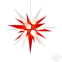 Herrnhuter Papierstern, Rot/Weis, 70Cm