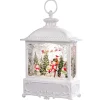 Led Schneelaterne "Frohliche Schneemanner", 30 Cm