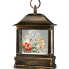 Led Schneelaterne "Weihnachtsmann Im Schlitten", 25Cm