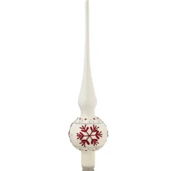 Spitze Weis Mit Roten Flocken
