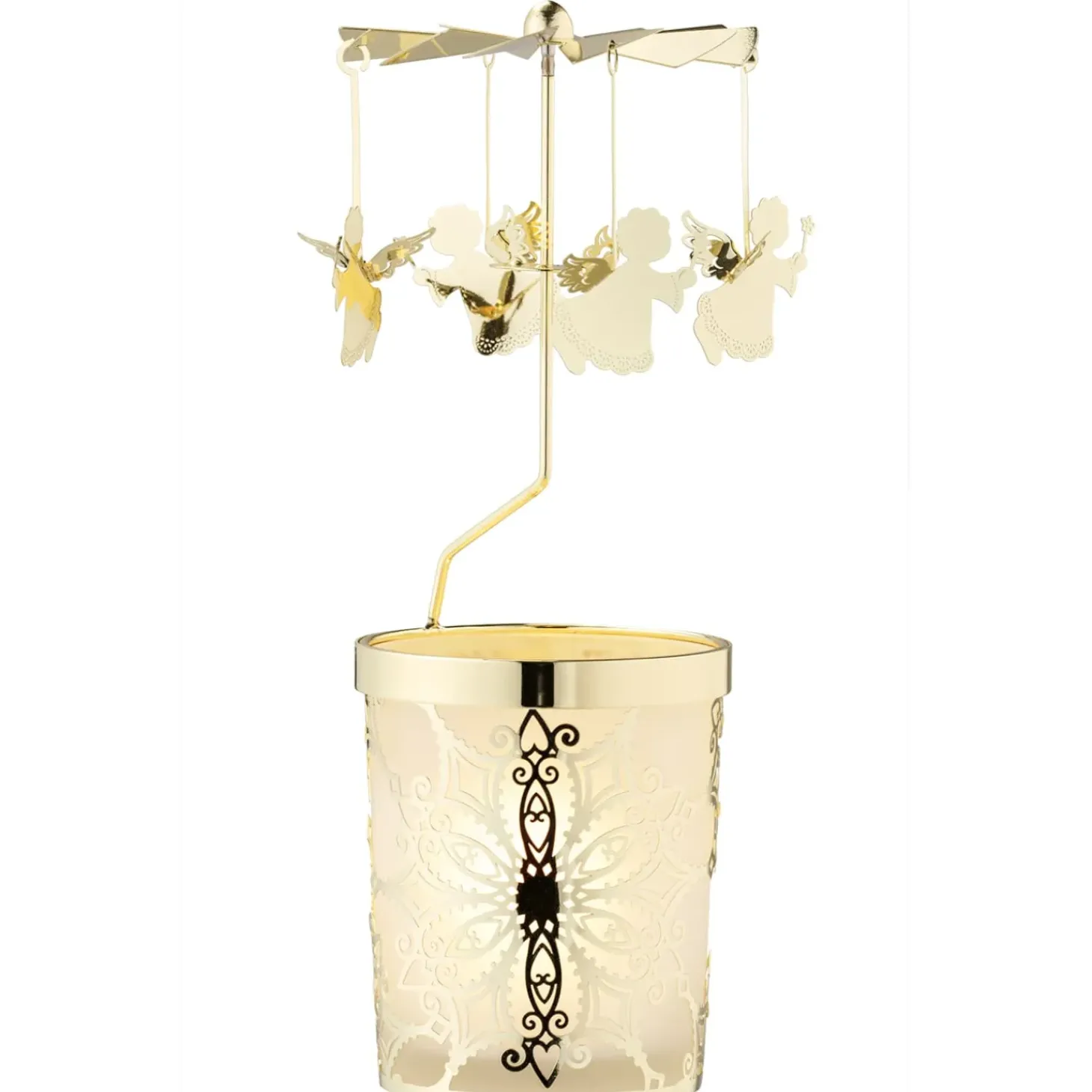 Windlicht-Karussell "Engelchen", Gold